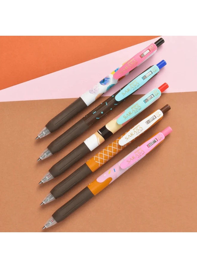 Zebra Sarasa Clip Set of 5 Gel Pens | Ice cream - Image 4